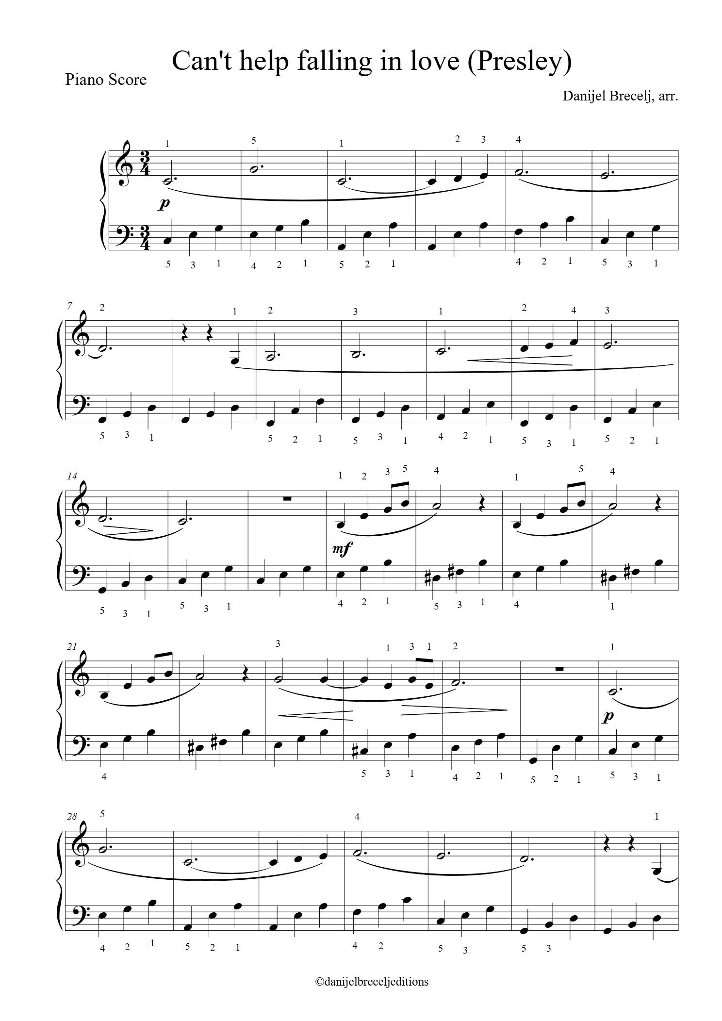 Can't help falling in love (Presley)